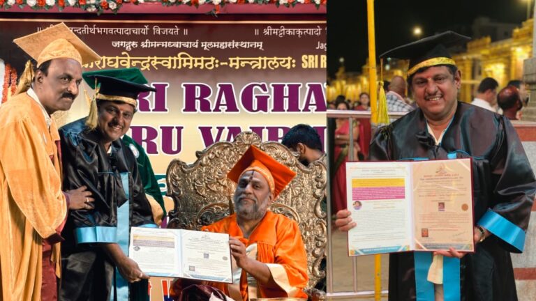 ಪ್ರಚಾರಕರ್ಥ ಸುಧೀಂದ್ರ ವೆಂಕಟೇಶ್‍ಗೆ ಅಮೇರಿಕಾ ವಿಶ್ವವಿದ್ಯಾಲಯದಿಂದ ಗೌರವ ಡಾಕ್ಟರೇಟ್‍